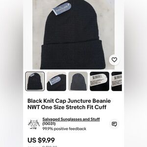 Juncture Black Knit Beanie Cap
